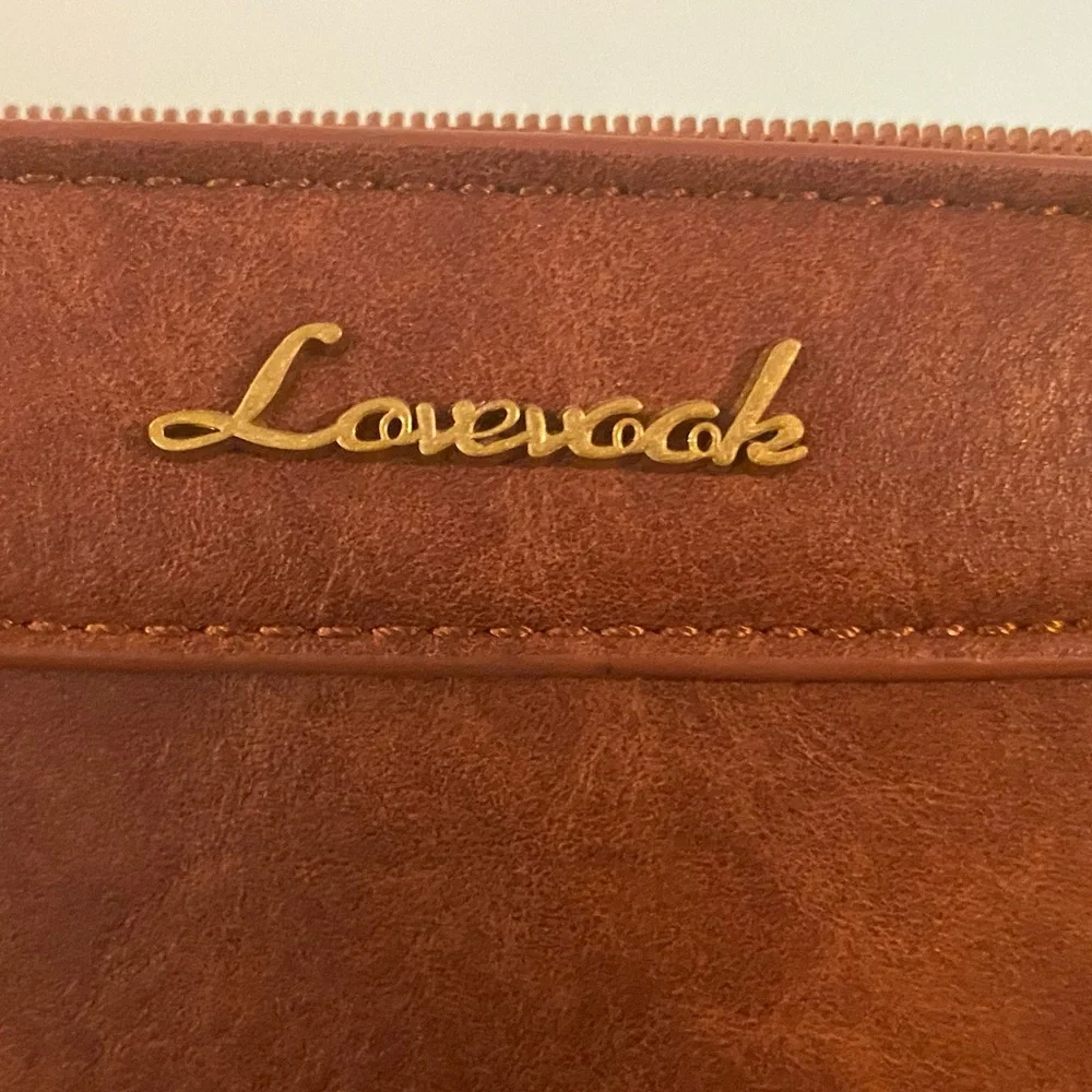 Lovevook.Women’s Brown Computer Tote.Inside/Outside Pockets.Strap with 2 Handles
